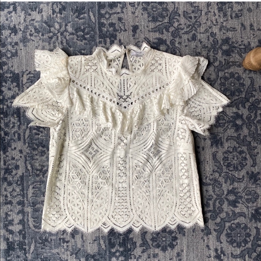 SAYLOR Cream Lace Blouse